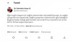 Bakan KOCA'dan Sağlıkçıları Heyecanlandıran Tweet