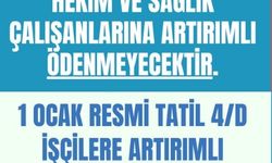 1 Ocak Nöbet Ücreti: Hekim 130,63 TL, Sürekli İşçi 2.757,28 TL