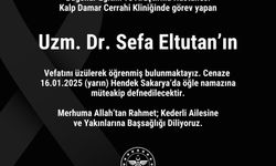 Kalp Damar Cerrahı Uzm. Dr. Sefa Eltutan vefat etti