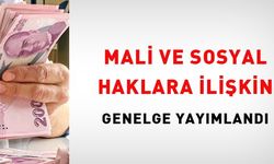 Mali ve sosyal haklara ilişkin Genelge yayımlandı