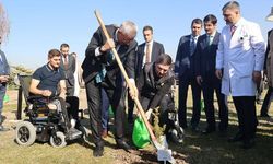 Bakan Memişoğlu, gazilerle fidan dikti