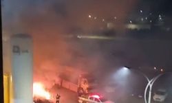 Tekirdağ'da hastane bahçesinde oksijen tüplerinin yanında yangın