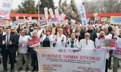 Doktorlar Önce Anıtkabir’e, Ardından Sağlık Müdürlüğü Önüne Eyleme Gitti