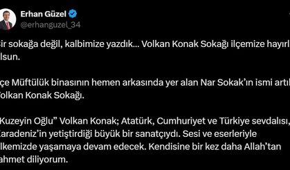 Çatalca'da müftülüğün bulunduğu sokağa Volkan Konak'ın adı verildi