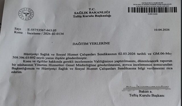 Sendikanın Başvurusu Üzerine Sağlık Müdürüne Soruşturma Açıldı