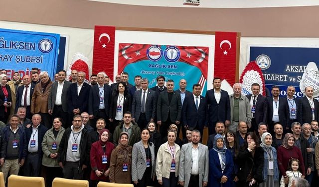 Sağlık-Sen Aksaray'da 7. Olağan Kongre: Rifat Kaya Güven Tazeledi