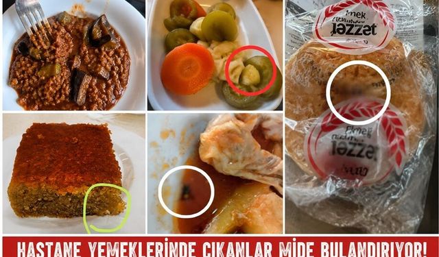 Hastane yemeklerinde çıkanlar mide bulandırıyor