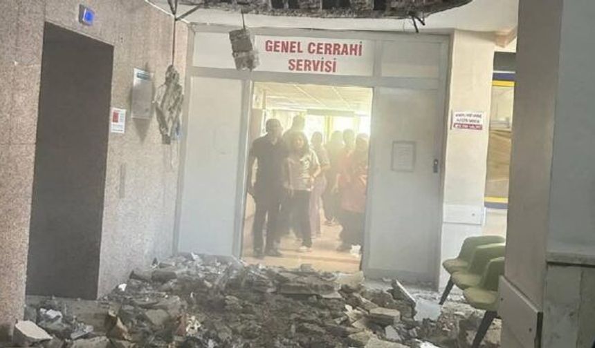 Denizli Devlet Hastanesi'nin tavanı çöktü