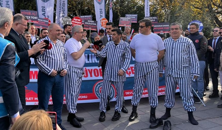 Memurlar Meclis Önünde İşte Böyle Eylem Yaptı