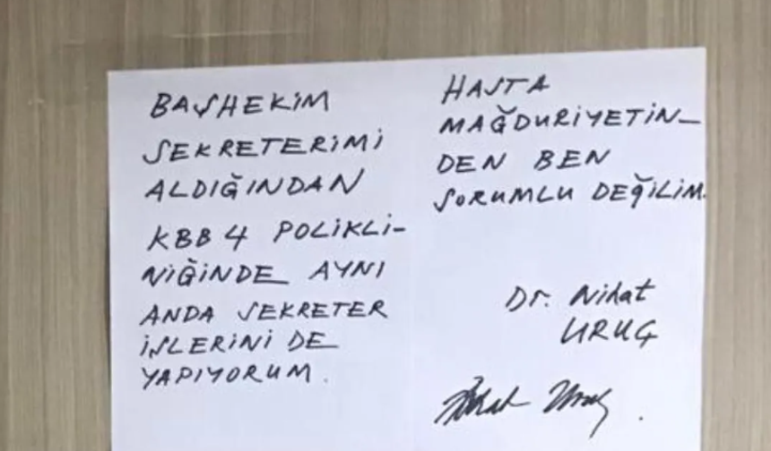 "Başhekim sekreterimi aldığından,  sekreter işlerini de yapıyorum"