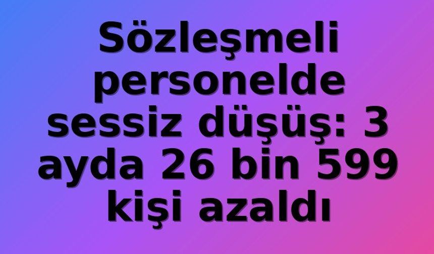 Kamu İstihdamında Sessiz Dönüşüm: Sözleşmeli Personel Sayısı 26 Bin 599 Kişi Azaldı